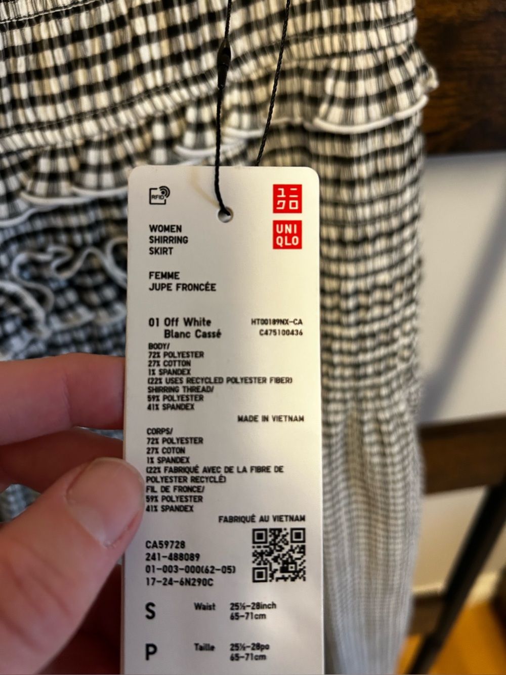 Cecilie Bahnsen Uniqlo gingham shirring skirt featuring tiered ruffle detail - Picture 4 of 4